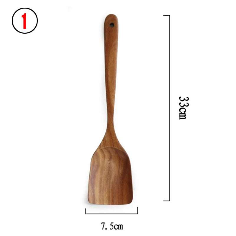 Thai handcrafted teak spoon and ladle for serving