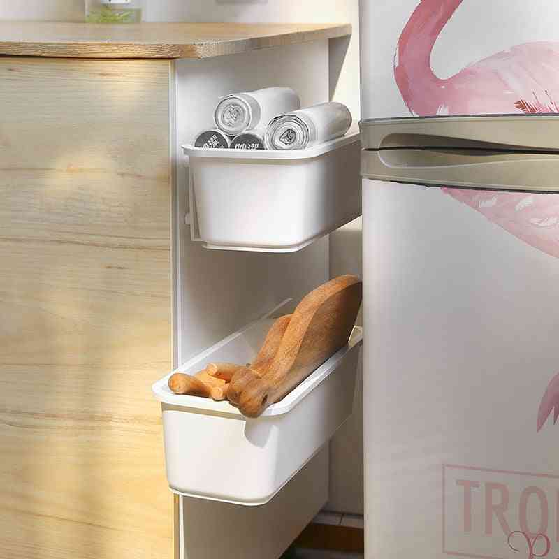 Sliding under-sink drawer rack maximizing cabinet space for bathroom or kitchen storage