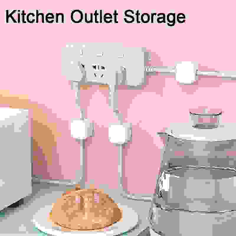 Magnetic Cable Clip – Under Desk Cable Management Organizer shown holding USB, Lightning, and Type-C cables securely in sleek black holders.