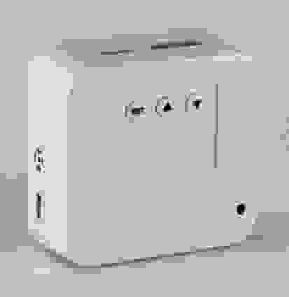 Digital Air Quality Monitor Laser PM2.5 Detector with real-time display showing PM2.5 levels, temperature, and humidity for indoor air diagnostics.