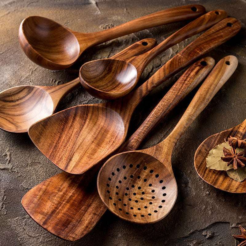 Thailand teak wooden spoon and ladle for kitchen use