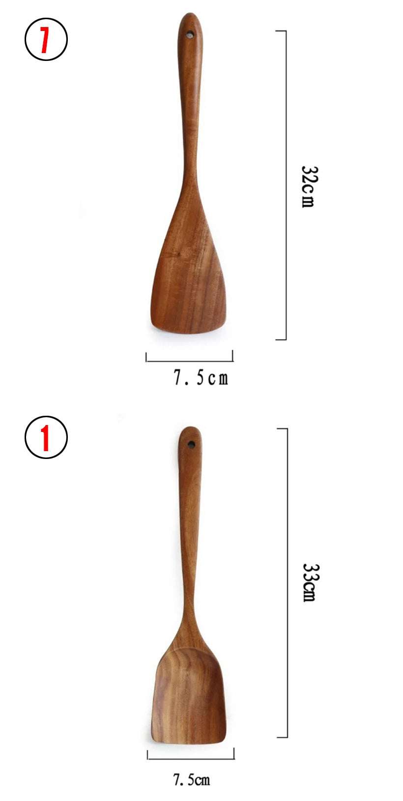 Smooth teak wood spoon and ladle handcrafted in Thailand