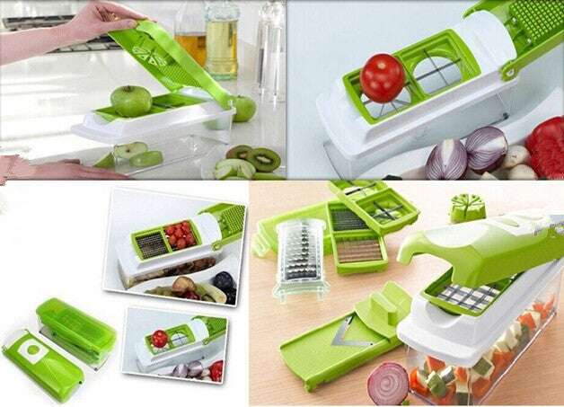 Vegetable chopper kit with slicing tools

