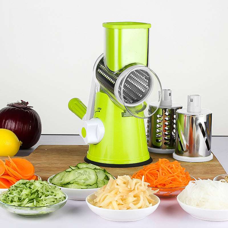 Manual vegetable chopper with roller design

