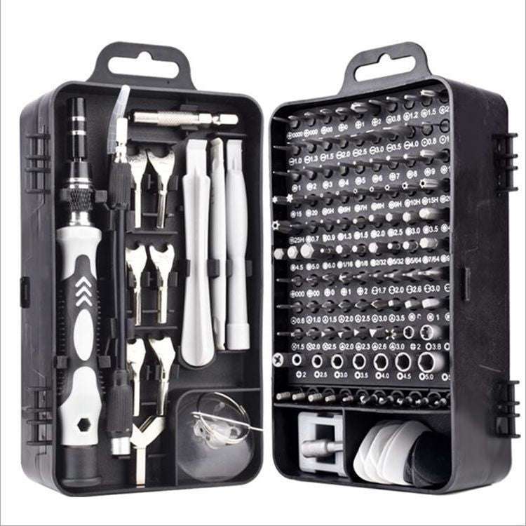 Screwdriver Tool Set Combination Repair Screwdriver with precision bits in a compact black case. Ideal for electronics, home repairs, and DIY tasks.