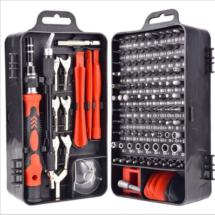 Screwdriver Tool Set Combination Repair Screwdriver with precision bits in a compact black case. Ideal for electronics, home repairs, and DIY tasks.