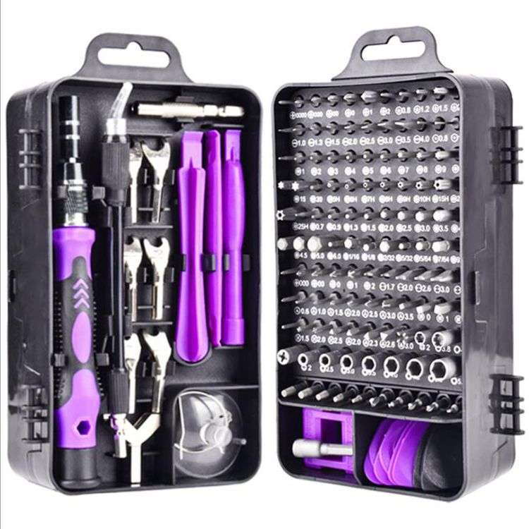 Screwdriver Tool Set Combination Repair Screwdriver with precision bits in a compact black case. Ideal for electronics, home repairs, and DIY tasks.