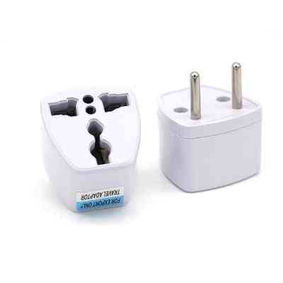 Round-pin travel adapter plug for Semi Automatic Coffee Maker – Small Home Espresso Machine, supports use in European-style outlets.