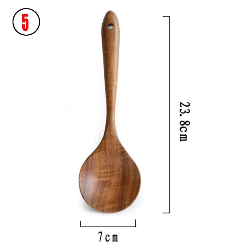 Thailand teak wooden spoon ladle cooking utensils