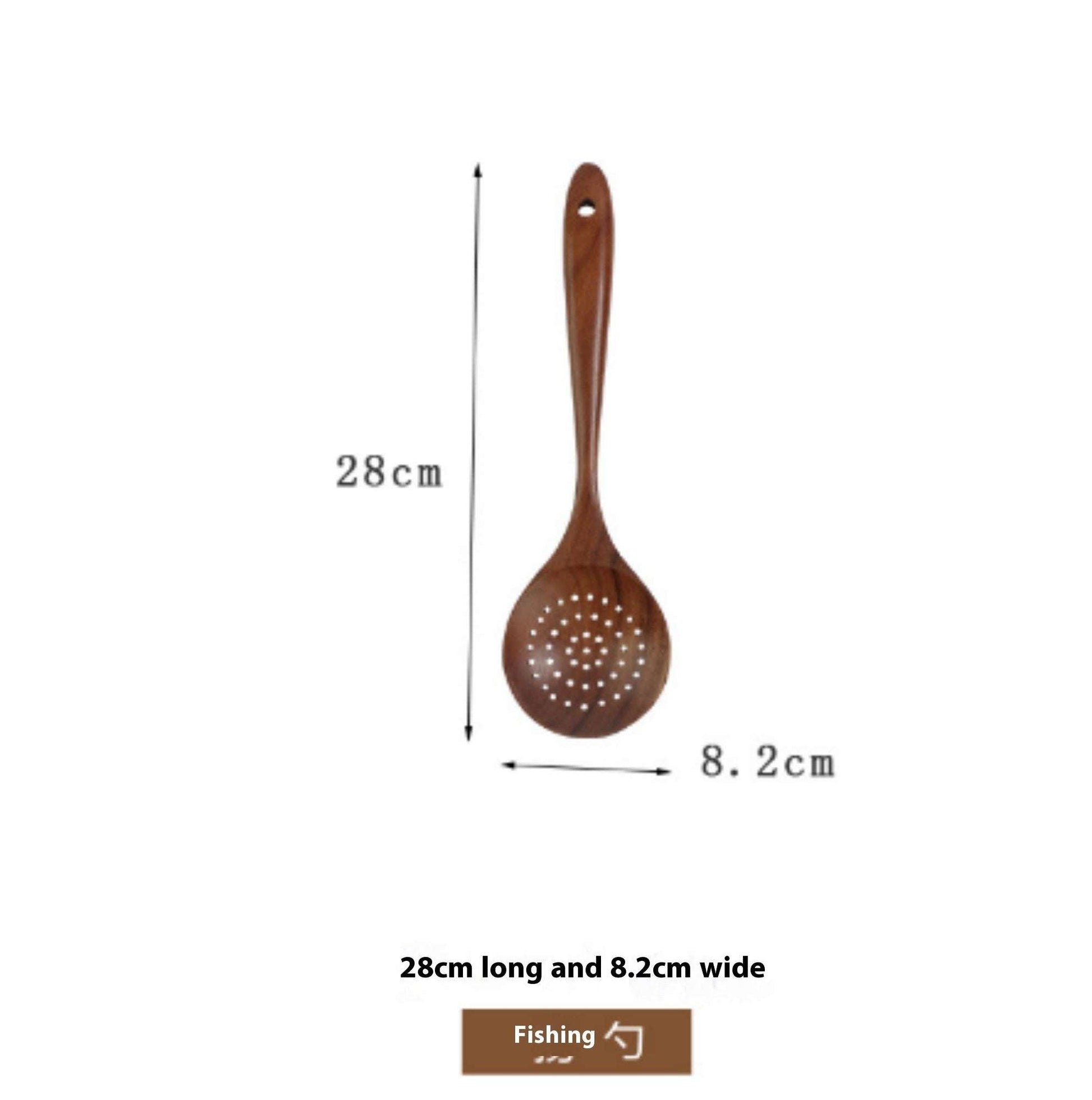 Teak kitchen spoon and ladle set natural wood finish
