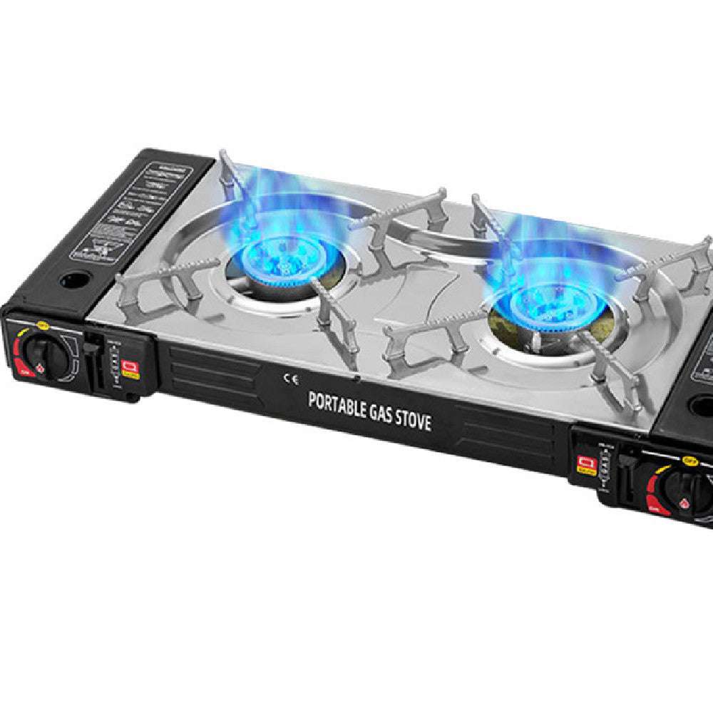 Double burner outdoor stove for camping

