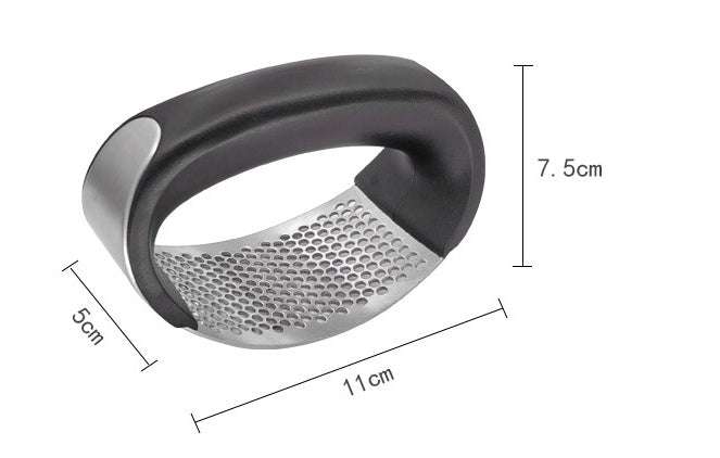 Stainless steel garlic press for home cooking