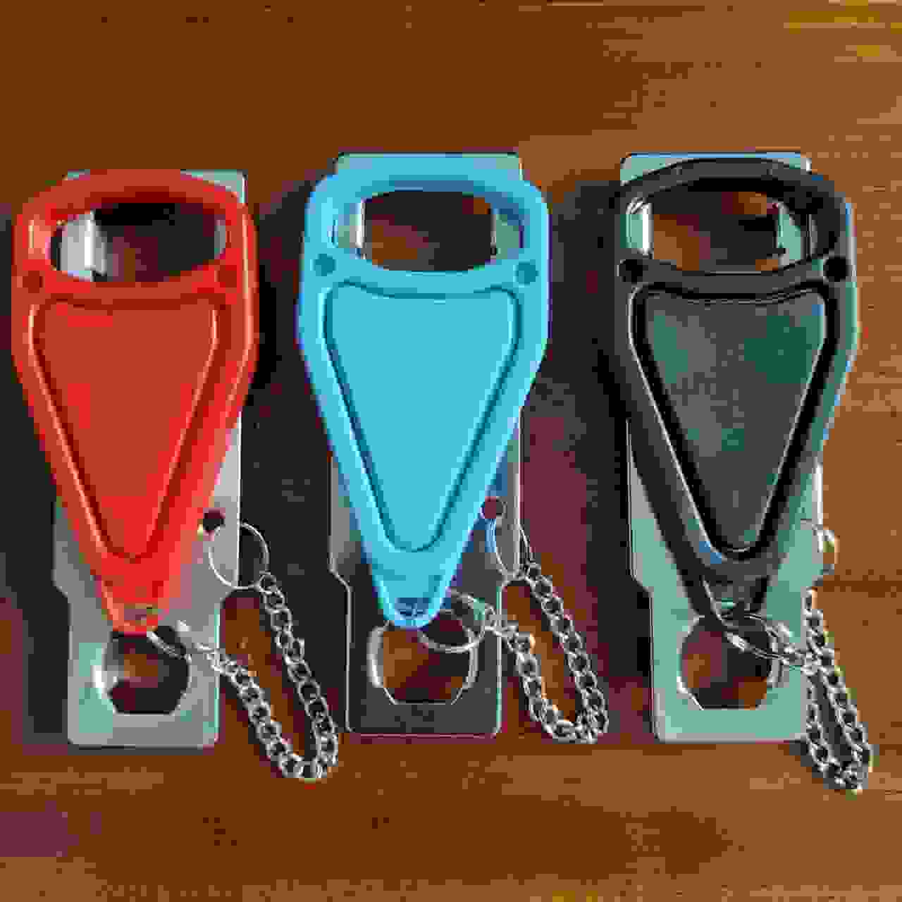 Door Stopper Dual-use Portable Door Snap Lock Security Hotel Top Door Opener being installed on a door for added safety. Ideal for travel, dorms, or home use.