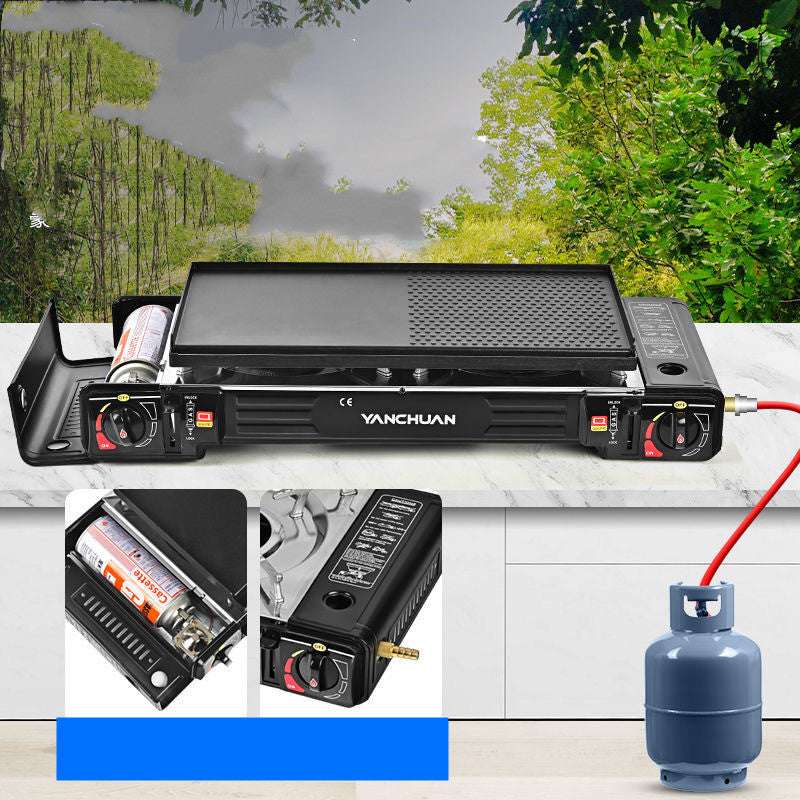 Compact camping stove for outdoor cooking

