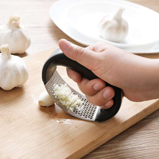 Stainless Steel Garlic Press – Manual Home Crusher