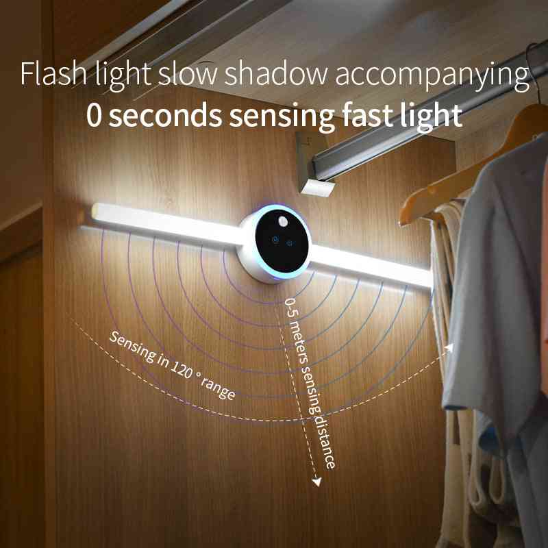 Smart Cabinet Light Clock Timing Sensor LED for Home with 120° motion detection and fast lighting, great for closets and wardrobes.