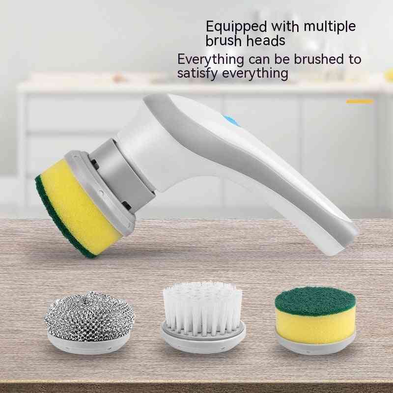 Electric cleaning brush 4 in 1 spinning scrubber with multiple brush heads