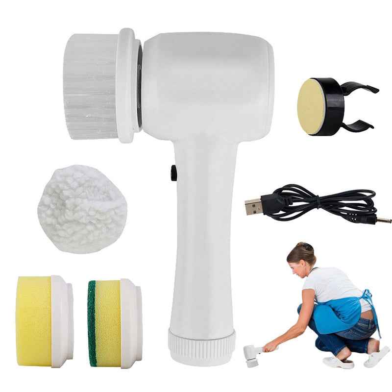 Electric cleaning brush 4 in 1 spinning scrubber with multiple brush heads