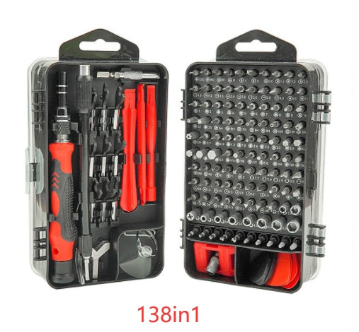 Screwdriver Tool Set Combination Repair Screwdriver with precision bits in a compact black case. Ideal for electronics, home repairs, and DIY tasks.