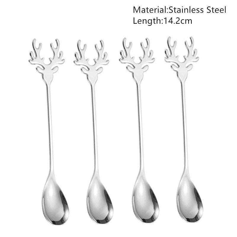 Holiday ornament spoons for Xmas tableware