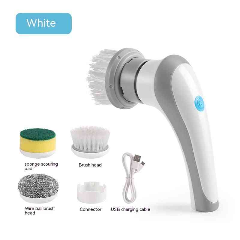 Electric cleaning brush 4 in 1 spinning scrubber with multiple brush heads