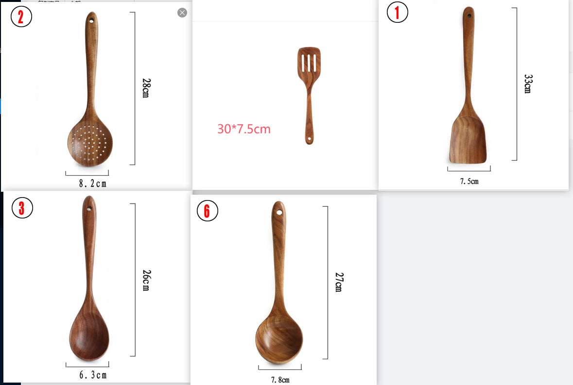 Thailand natural wooden ladle and spoon for cooking
