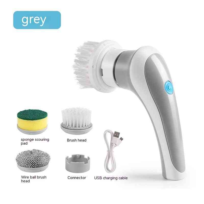 Electric cleaning brush 4 in 1 spinning scrubber with multiple brush heads