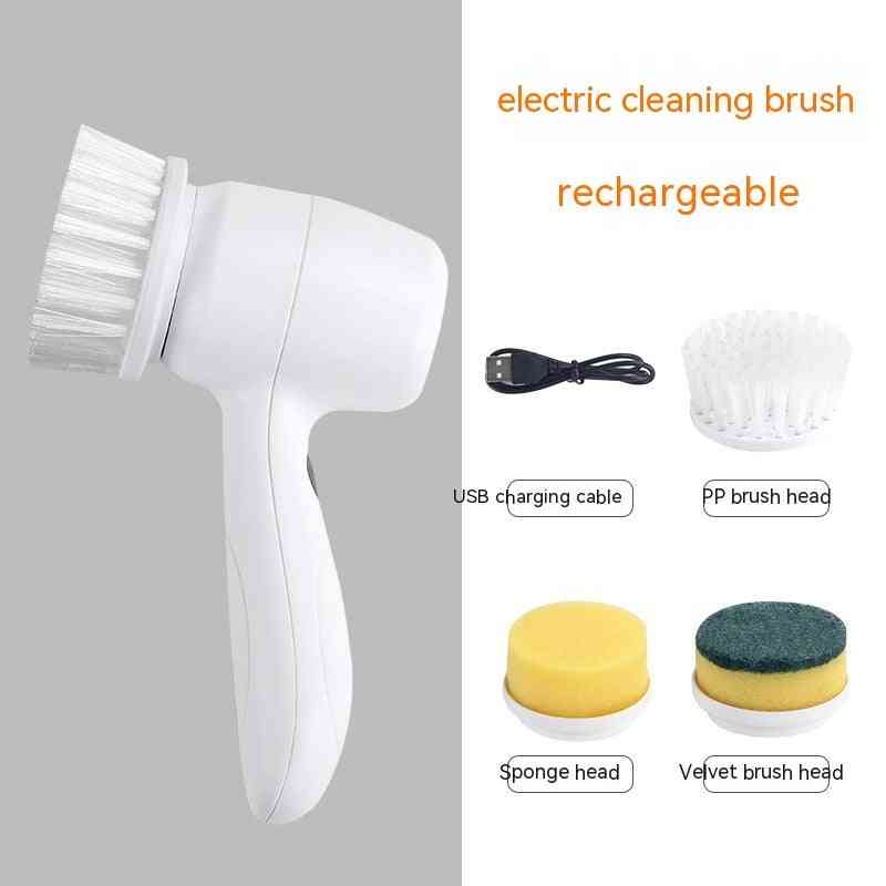 Electric cleaning brush 4 in 1 spinning scrubber with multiple brush heads