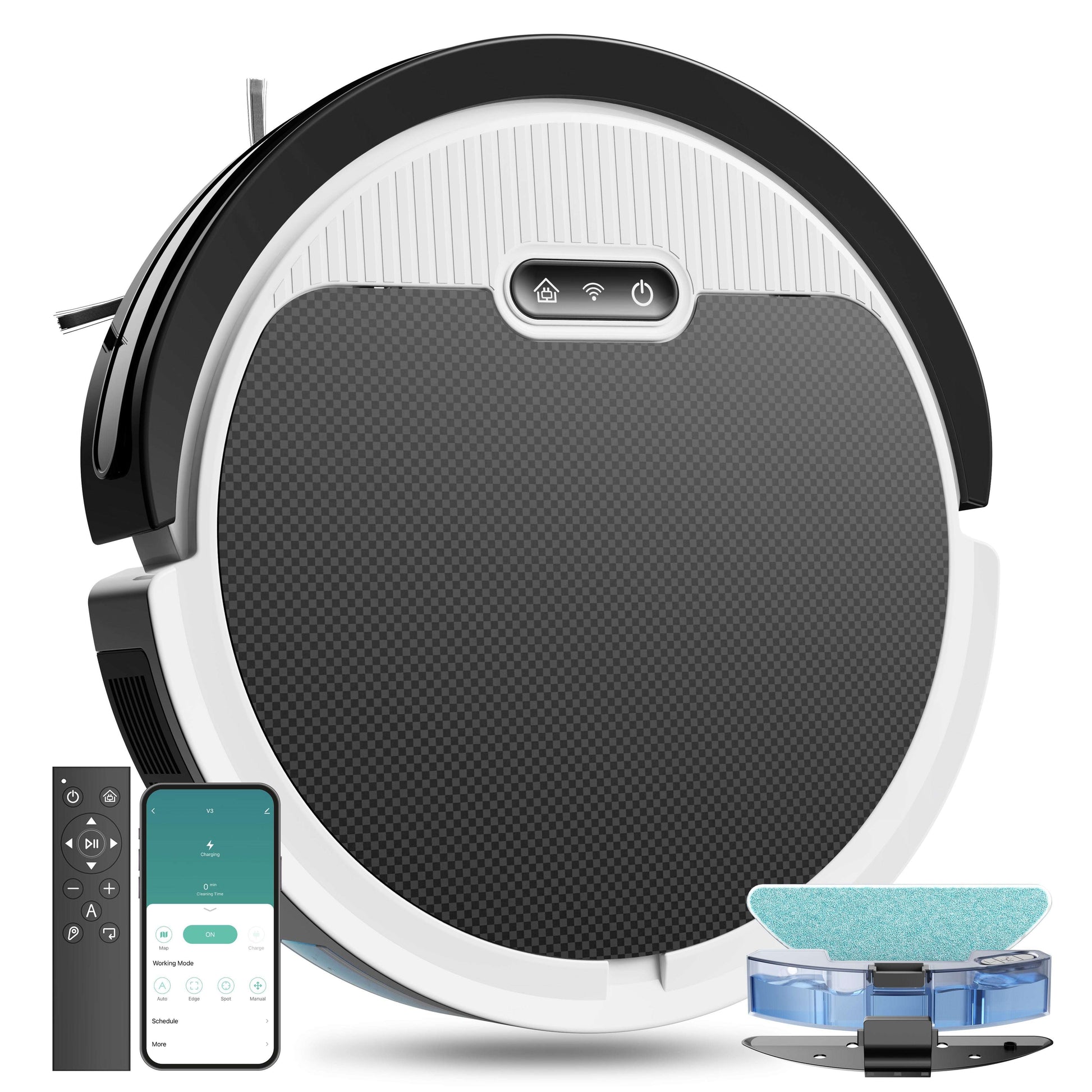 Smart robot vacuum and mop with 5000Pa suction power