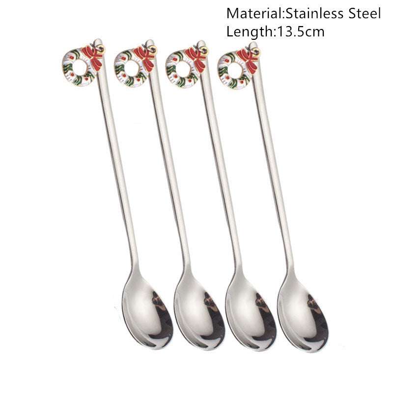 Christmas table décor spoons with holiday prints