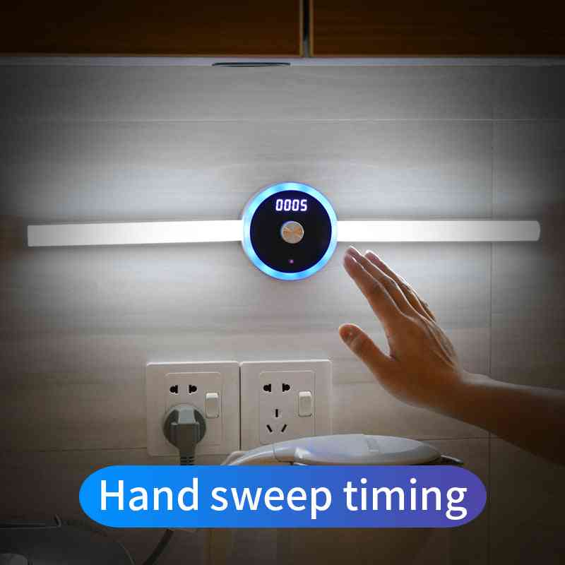 Smart Cabinet Light Clock Timing Sensor LED for Home activated by hand sweep timing, enhancing convenience in kitchen use.