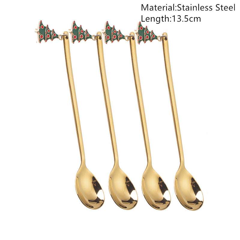 Xmas party tableware spoons with Christmas designs