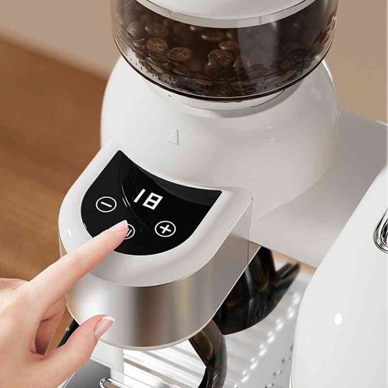 Close-up of digital control panel on Semi Automatic Coffee Maker – Small Home Espresso Machine, showing adjustable settings for precise coffee grinding.