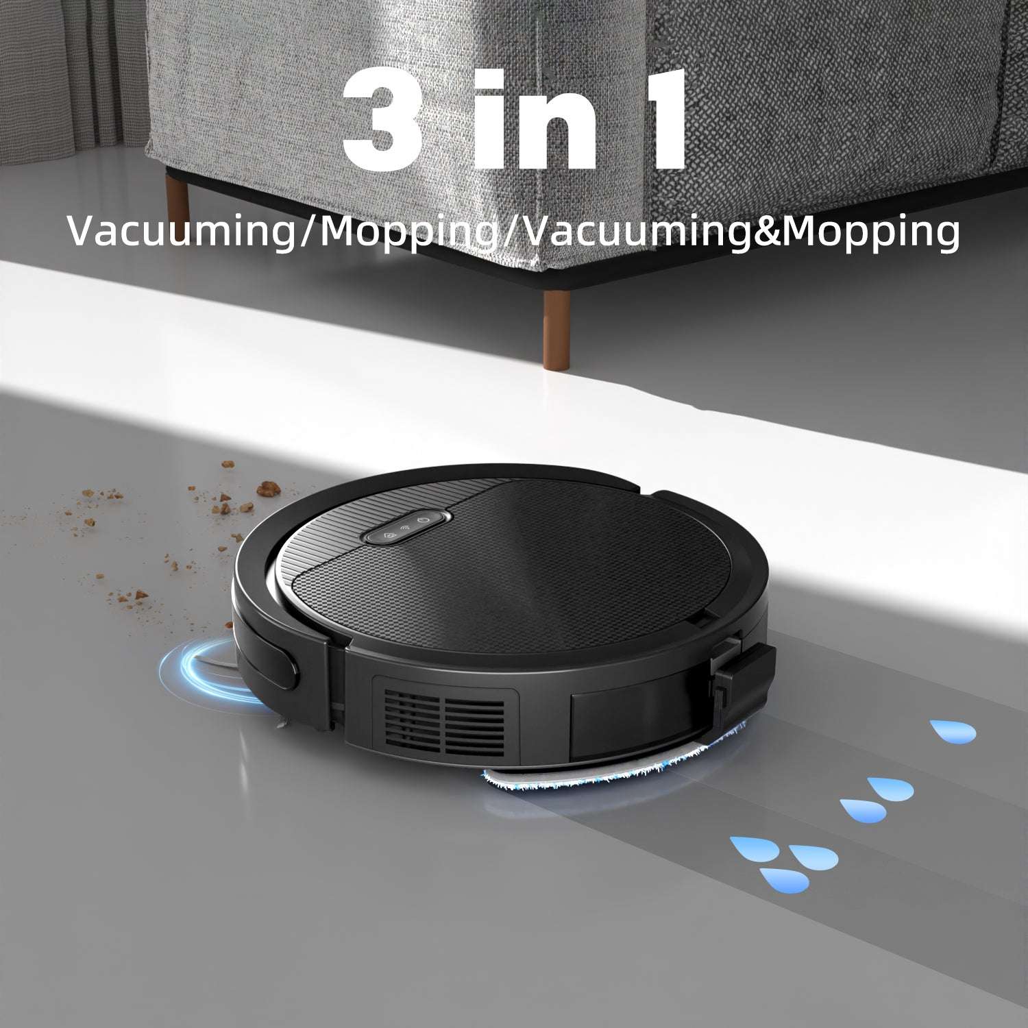 Robot vacuum and mop 3 in 1 cleaner for home pet hair removal