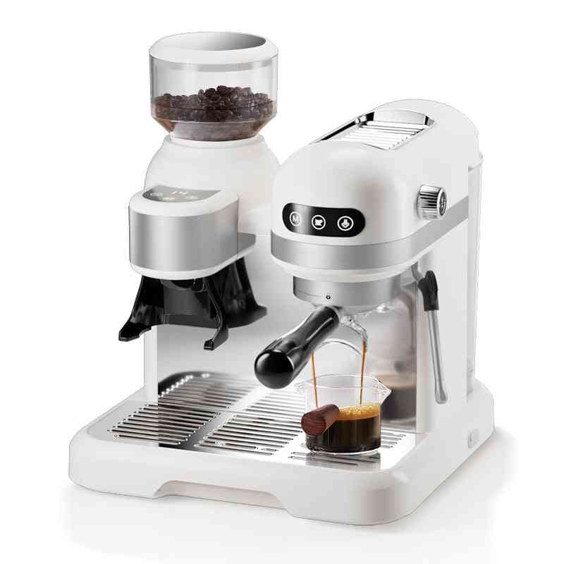 Compact Semi Automatic Coffee Maker – Small Home Espresso Machine with dual espresso shot glasses, perfect for small kitchens and quick brewing.