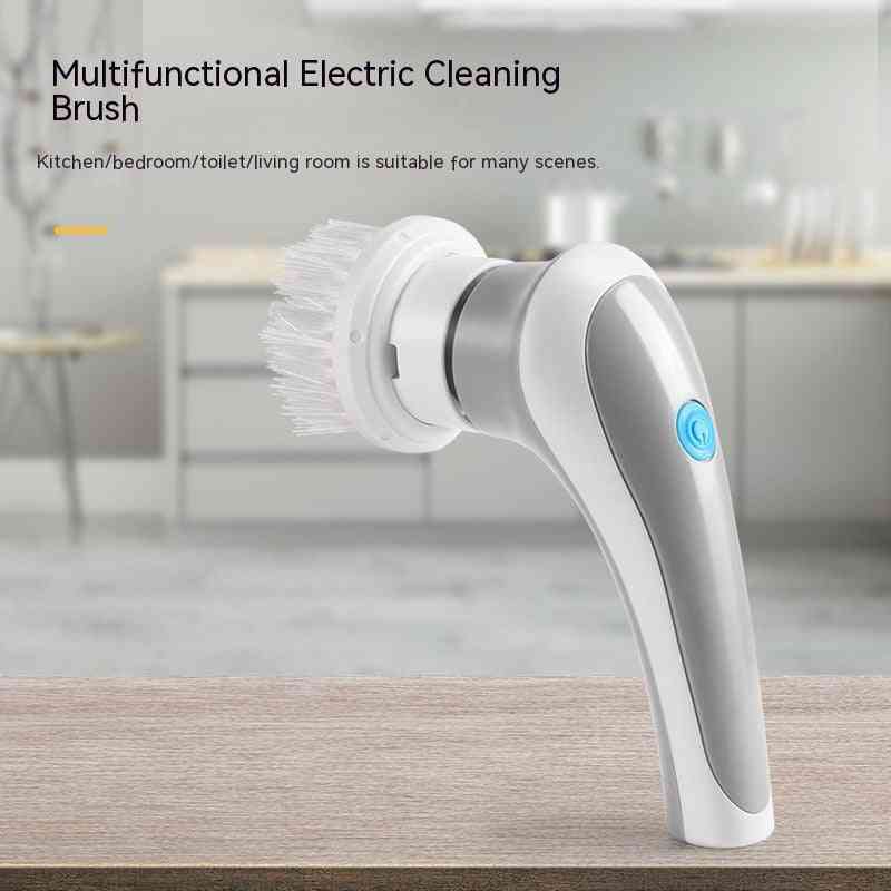 Electric cleaning brush 4 in 1 spinning scrubber with multiple brush heads