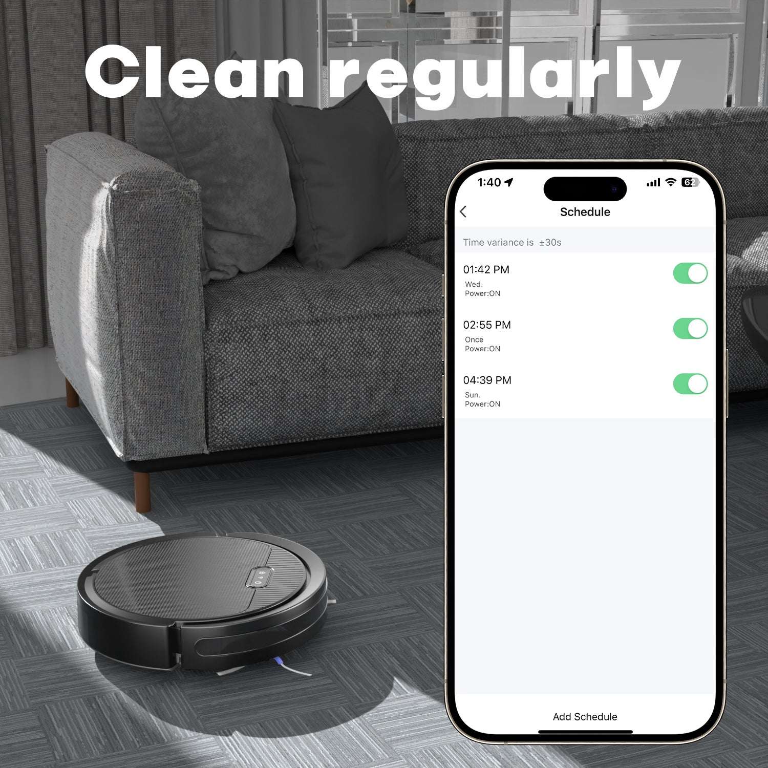 Thin body robot vacuum and mop combo cleaner for tight spaces