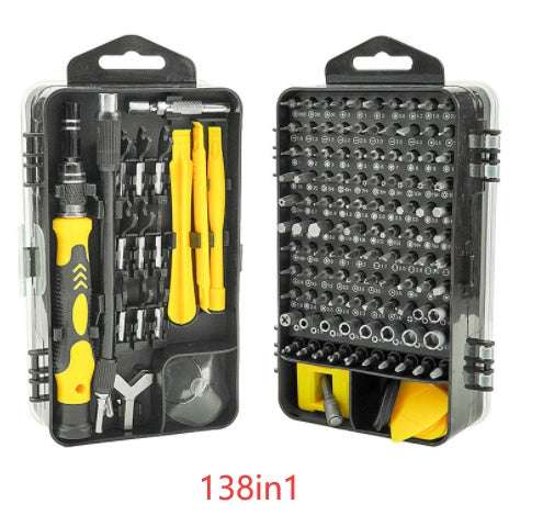 Screwdriver Tool Set Combination Repair Screwdriver with precision bits in a compact black case. Ideal for electronics, home repairs, and DIY tasks.