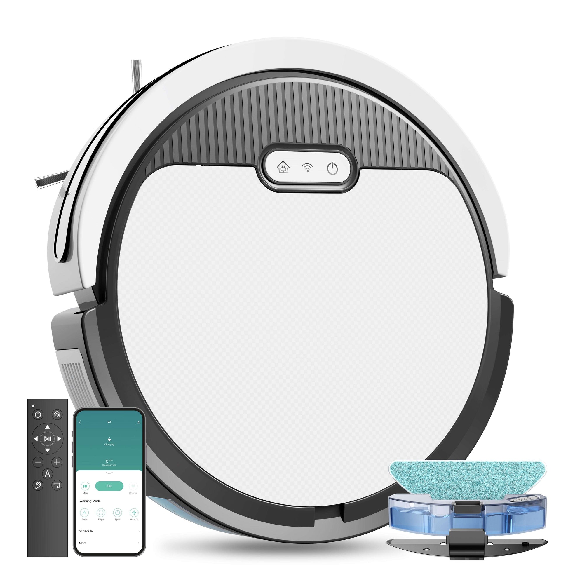 Slim robot vacuum and mop 3 in 1 for pet hair cleaning