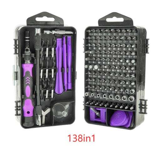 Screwdriver Tool Set Combination Repair Screwdriver with precision bits in a compact black case. Ideal for electronics, home repairs, and DIY tasks.