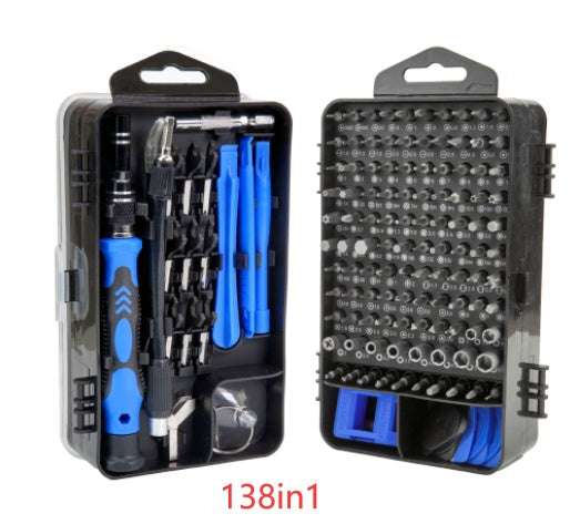 Screwdriver Tool Set Combination Repair Screwdriver with precision bits in a compact black case. Ideal for electronics, home repairs, and DIY tasks.